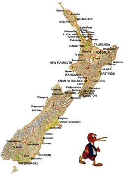 Map of New Zealand - Click on Picture to enlarge it! Map of New Zealand